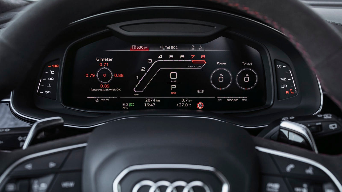 Audi RS virtuelna instrument tabla sa G meterom i Power/Torque prikazom posle kodiranja